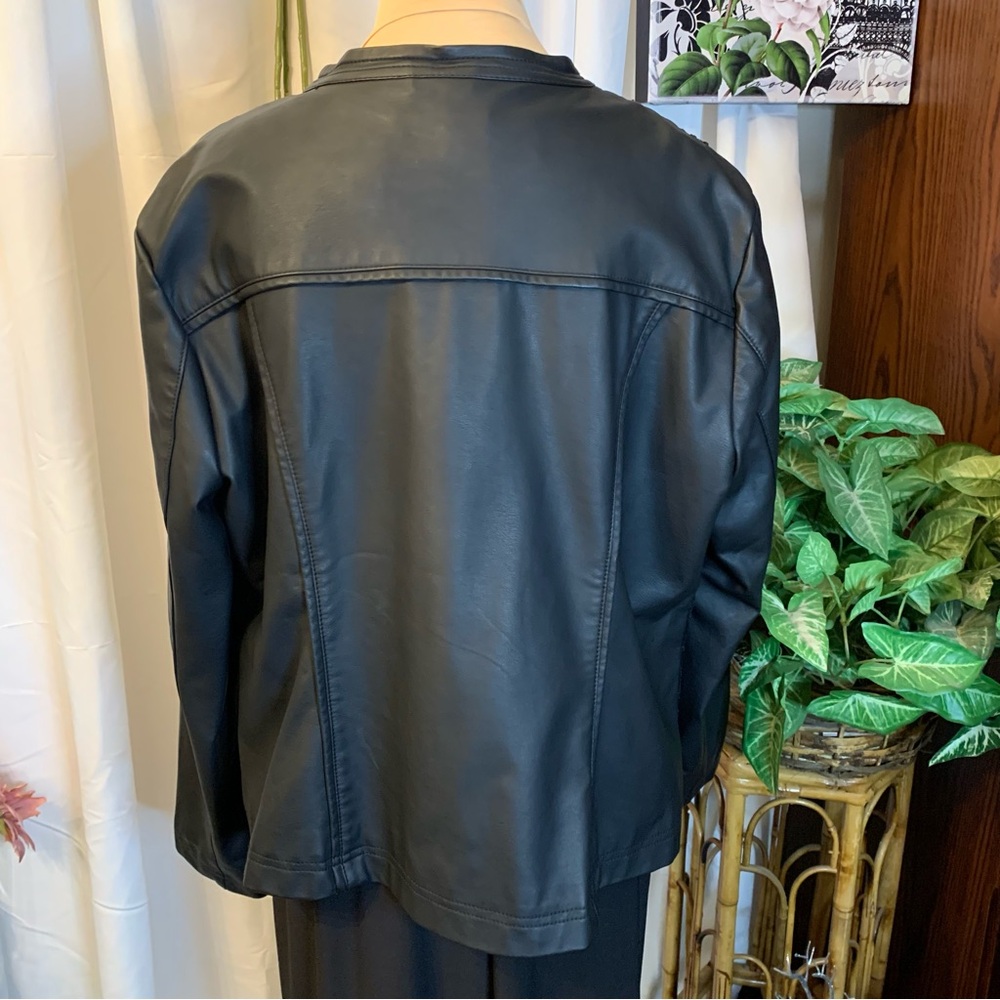 Christopher & Banks Black Faux Leather Jacket - Picture 7 of 15